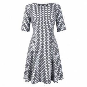 Eliza J Dress 10 Polyester Geometric Workwear Career Professional Modest